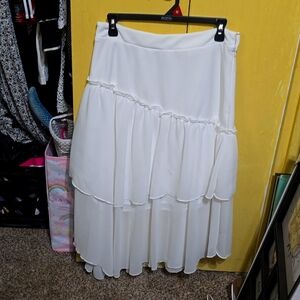 Polyester side zip up skirt